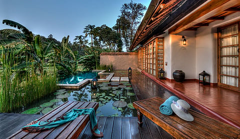 Courtyard of a Lilly pool bungalow